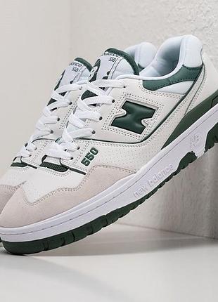 Стильні кросівки new balance 550 white/green