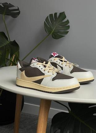 😍 жіночі кросівки jordan 1 retro low og sp travis scott reverse mocha