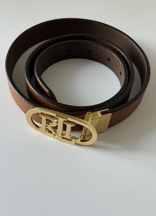 Двосторонній коричневий ремінь ralph lauren