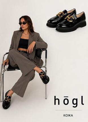 Женские кожаные туфли лоферы hogl p 4( 37-37,5) стелька до 24см