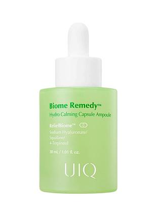 Заспокійлива капсульна ампула для чутливої шкіри uiq biome remedy hydro calming capsule ampoule, 30 мл