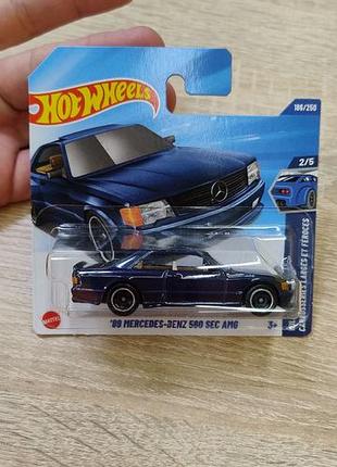 Машинка hot wheels '89 mercedes-benz 560 sec amg