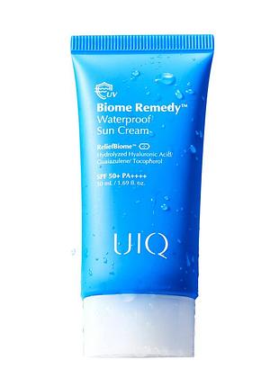 Водостійкий сонцезахисний крем uiq biome remedy waterproof sun cream, 50 мл