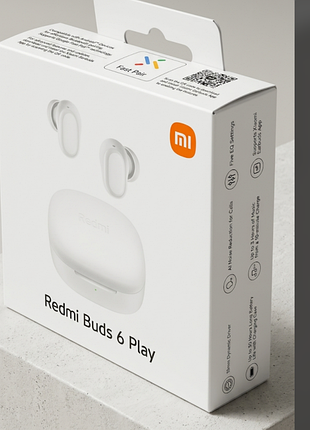Бездротові навушники xiaomi redmi buds 6 play ( white) оригінал. це глобальна версія (global version).