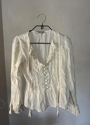 Бавовняна блуза сорочка zara