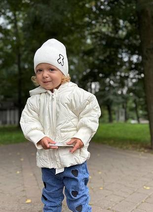 Курточка 52/1, р.80,90,100,110,120, плащівка+синтепон, молоко