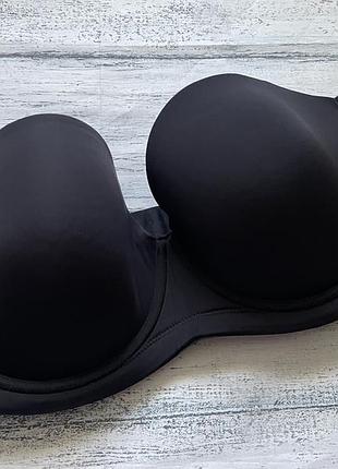 Чорний бюстгальтер delimira 85e, strapless bra, з силіконовою стрічкою