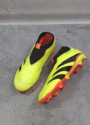 Бутсы adidas predator league детские футбольные копочки без шнурков