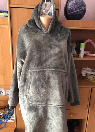 Меховушка, плюшева туника, довга, кофта, худи,  2xl. primark. слип, пижама