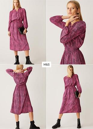 Платье миди с анималистическим принтом от m&s