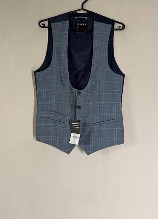 Мужская костюмная жилетка в клетку topman69 36