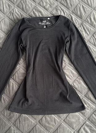 Чорний жіночий лонгслів h&m
