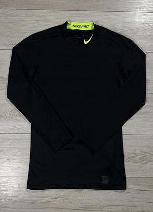 Черная спортивная кофта лонгслив найк о nike pro dri-fit mock neck, xl, оригинал