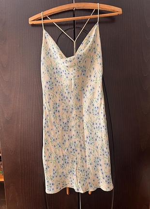 Сукня zara s в квіти на бретельки дуже легенька