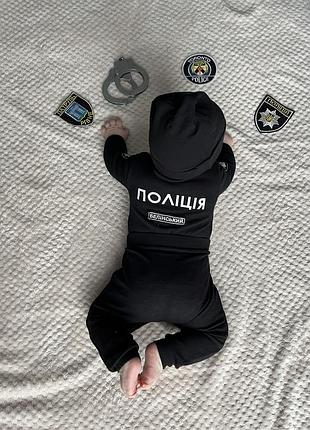 Дитячий костюм «поліція» agoo, розмір 74, чорний, котон