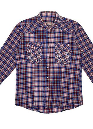 Рубашка true religion в клетку с длинным рукавом размер xl