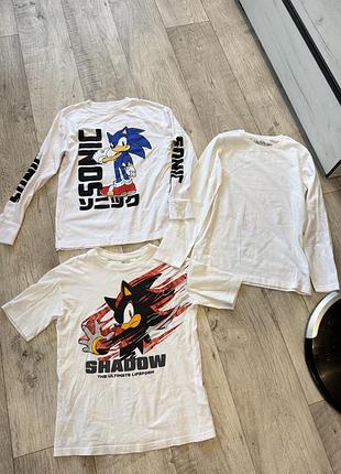 Комплект регланів + футболка сонік sonic h&m zara розмір 134/140 146