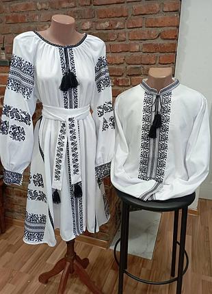 Вышитое рубашка платье
