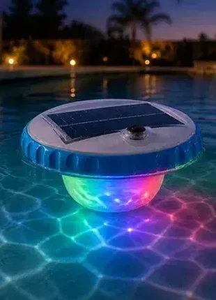 Плавающая led лампа intex 28695 на солнечной батарее, 5 цветов, 17 см