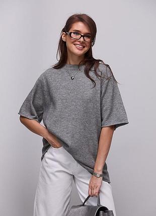 Вязаная кофта oversize с коротким рукавом мод 20022