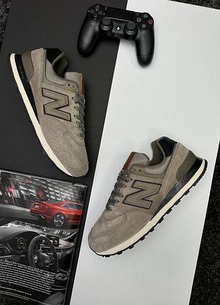 Чоловічі кросівки new balance 574 full suede brown black