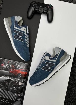 Чоловічі кросівки new balance 574 full suede navy