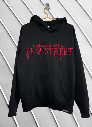 Чоловіче чорне оверсайз худі primark s m 46 48 оригінал праймарк мерч nightmare on elm street з принтом ззаду 48