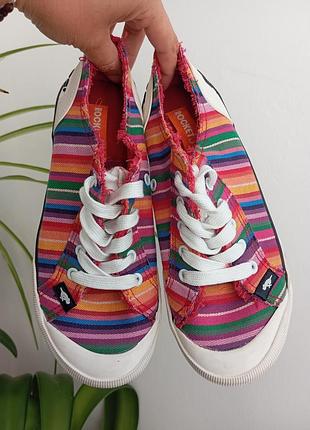 Яскраві жіночі кеди rocket dog jazzin у моделі eden stripe (варіант red multi) 37-37,5