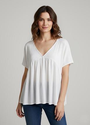 Белая женская оверсайз блузка zara в идеальном состоянии размер m-l