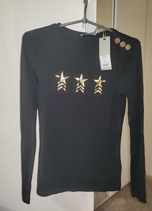 Черная кофта реглан р.s-m