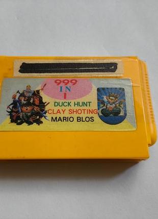 Игра картридж dendy 999 in 1 duck hunt, clay shooting, mario bros гра nes сюбор subor денди liko катридж сборник многоигровка