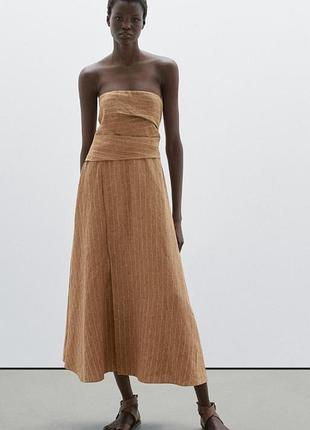 Лляна сукня massimo dutti