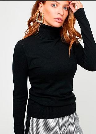 Чорний лонгслів гольф водолазка розмір м pull&bear