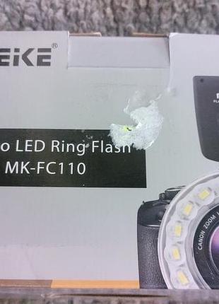 Кольцевая светодиодная макроспалахом meike fc-110 для canon, nikon, sony