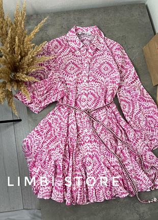 🌷легка сукня зара з поясом плаття на ґудзиках рожеве cotton бавовна платье zara розовое на пуговицах коттон на пояске