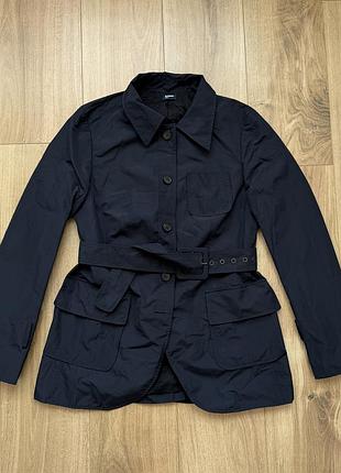 Короткий тренч jil sander navy short belted trench jacket