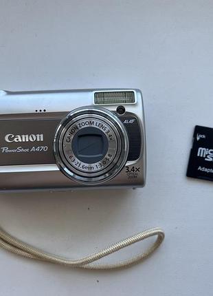 Легендарный фотоаппарат y2k камера 2000х canon powershot a470 серебряный