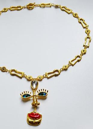 Роскошное колье лицо глаза губы schiaparelli ожерелье бусы
