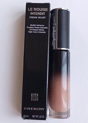 Жидкая помада givenchy le rouge interdit cream velvet, оттенок 09