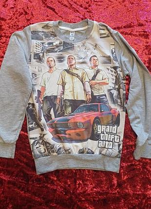 Світшот для хлопчика grand theft auto, сірий