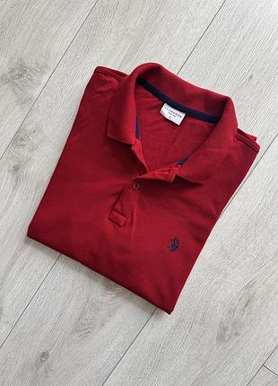 Чоловіче поло u.s. polo assn в насиченому червоному кольорі.