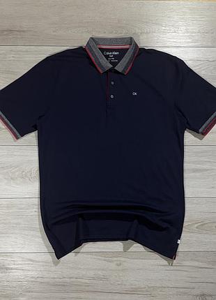 Новая темно синяя футболка поло келвин клейн calvin klein golf spark polo, xl, оригинал