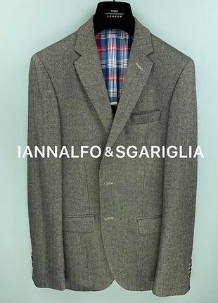 Iannalfo & sgariglia піджак чоловічий блейзер на тканині tollegno 1900 в ялинку herringbone
