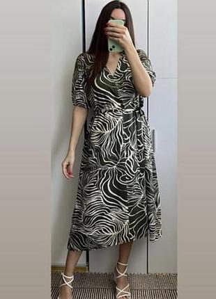 Комфортне з пояском і рукавами ліхтариком плаття 👗 великого розміру