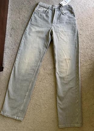 Джинси в полоску zara, джинси мом, джинси багі, довгі джинси zara