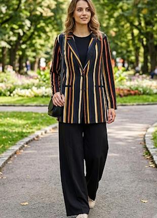Яркий удлиненный блейзер primark в полоску, р. xl (uk 16 / eur 44)