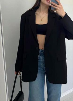 Жіночий піджак zara оверсайз блейзер чорний