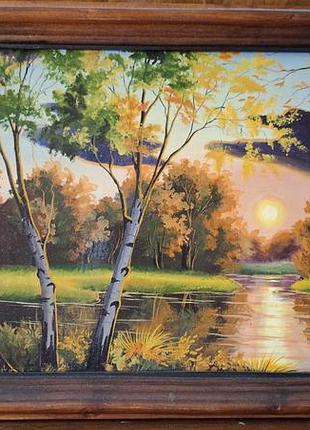 Картина в раме “осенний пейзаж”, 35×25 см