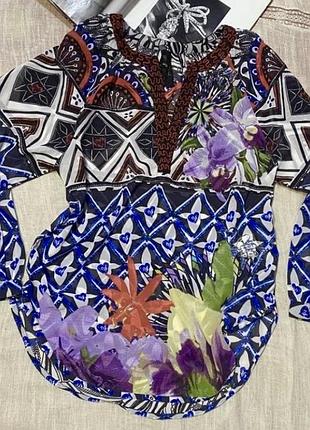 Desigual отличная полупрозрачная блузка крутого бренда (испания)