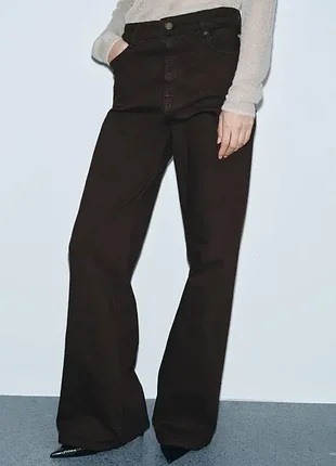 Джинси з високою посадкою wide leg zara